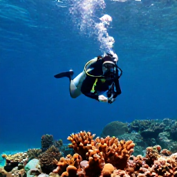 Caribbean Holidays, December Scuba Diving, Scuba diver hovering above a healthy Caribbean coral reef with sunlight filtering through clear water around Saint Barth&eacute;lemy