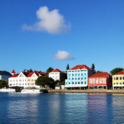 Caribbean Holidays, December Solo Holidays, Colourful Charlotte Amalie waterfront and historic buildings on a sunny December day in St Thomas