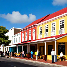 Caribbean Holidays, December Solo Holidays, Colourful Front Street in Philipsburg, Sint Maarten, with shops, caf&eacute;s and solo visitors exploring in December sunshine