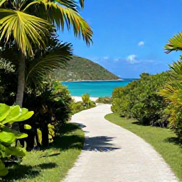 Caribbean Holidays, December Solo Holidays, Quiet tropical trail and turquoise bay in Virgin Islands National Park on St John, December