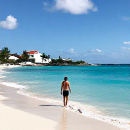 Caribbean Holidays, December Solo Holidays, Solo traveller enjoying calm turquoise water and white sand at Orient Bay in Saint Martin during December