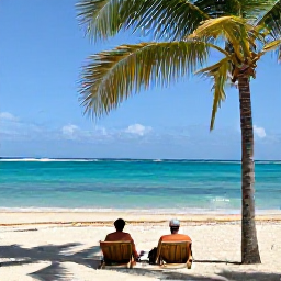 Caribbean Holidays, December Solo Holidays, Solo traveller relaxing on a sunny Caribbean beach in Saint Martin in December, turquoise sea, palm trees and a quiet atmosphere