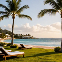 Caribbean Holidays, December Spa Breaks, Relaxing Caribbean spa resort in Saint Martin and Sint Maarten, palm trees, calm turquoise sea and warm December sunshine