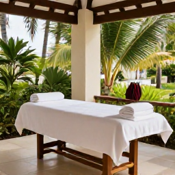 Caribbean Holidays, December Spa Breaks, Relaxing luxury spa treatment in a tranquil Caribbean resort in Trinidad, with tropical greenery and warm natural light