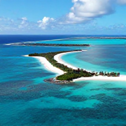 Caribbean Holidays, December Tours, Aerial view of turquoise water, white sand beaches and small islands in the Turks and Caicos
