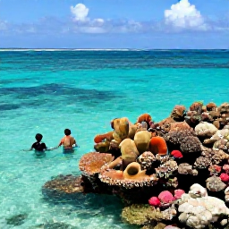 Caribbean Holidays, December Tours, Snorkellers exploring a colourful coral reef in clear turquoise water near Providenciales