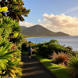 Caribbean Holidays, December Walking, A scenic coastal walking trail on Saint Lucia with lush tropical vegetation, volcanic hills and calm Caribbean sea under warm December sunlight