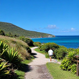 Caribbean Holidays, December Walking, A scenic coastal walking trail on Tortola in the British Virgin Islands, with tropical hills, turquoise sea and December sunshine