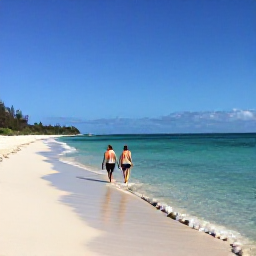 Caribbean Holidays, December Wellness, Quiet stretch of Grace Bay Beach with a couple walking barefoot in shallow turquoise water in December
