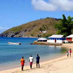 Caribbean Holidays, Dominica Adventure, A small fishing village and rugged coastline in Dominica during sunny January weather, with travellers enjoying the local atmosphere