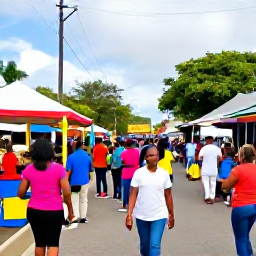 Caribbean Holidays, Dominica Adventure Holidays, Colourful December street celebration in Roseau, Dominica, with local music, food stalls and friendly crowds