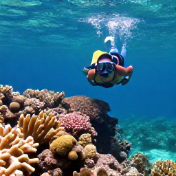 Caribbean Holidays, Dominica Adventure Holidays, Snorkeller exploring colourful coral and warm turquoise water at Champagne Reef near Roseau, Dominica