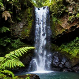 Caribbean Holidays, Dominica Adventure Holidays, Travellers hiking through Dominica's rainforest towards a waterfall, with ferns, moss-covered rocks and tropical scenery