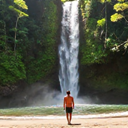 Caribbean Holidays, Dominica Beaches, A traveller walking through Dominica rainforest towards a waterfall after a sunny beach morning, surrounded by lush tropical plants