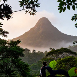 Caribbean Holidays, Dominica Birdwatching, Misty Morne Diablotin rainforest at dawn with birdwatchers quietly observing the canopy
