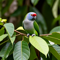 Caribbean Holidays, Dominica Birdwatching, Sisserou parrot perched among dense rainforest leaves on Dominica