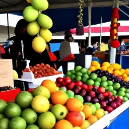 Caribbean Holidays, Dominica December, Friendly local market in Roseau, Dominica, with tropical fruit, spices and festive decorations