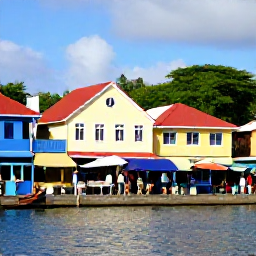Caribbean Holidays, Dominica February Holidays, A colourful waterfront in Roseau, Dominica, with local market stalls, historic buildings and visitors exploring the town