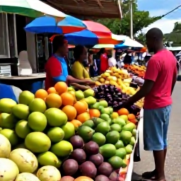 Caribbean Holidays, Dominica in August, Friendly local market in Roseau, Dominica, with tropical fruit, colourful produce and Caribbean street life