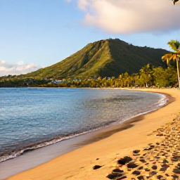 Caribbean Holidays, Dominica in February, Quiet tropical beach on Dominica with calm blue water, volcanic sand, green hills and a few palm trees in warm February sunshine