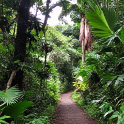 Caribbean Holidays, Dominica in July, Misty Dominica rainforest in July with lush green foliage, a narrow trail and soft tropical light