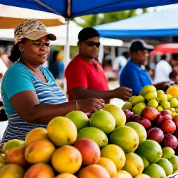 Caribbean Holidays, Dominica in March, Colourful local market in Roseau, Dominica, with fresh tropical fruit and friendly vendors