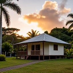 Caribbean Holidays, Dominica in March, Small eco-friendly guesthouse surrounded by tropical gardens in Dominica at sunset