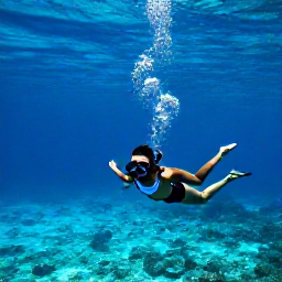 Caribbean Holidays, Dominica in March, Snorkeller exploring clear Caribbean water near Champagne Reef in Dominica, with bubbles rising from the seabed