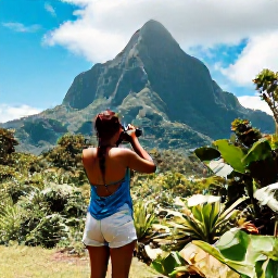 Caribbean Holidays, Dominica Instagram Hotspots, Photographer overlooking Dominica's lush rainforest and volcanic mountains in warm July sunshine