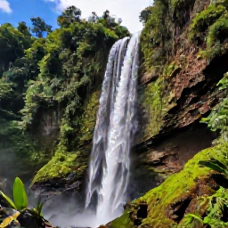 Caribbean Holidays, Dominica Instagram Spots, Dramatic Trafalgar Falls in Dominica surrounded by lush rainforest, mossy rocks and tropical foliage in bright December daylight