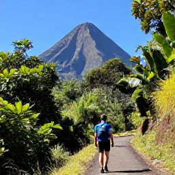 Caribbean Holidays, Dominica January Trip, Lush Dominica rainforest and volcanic mountains beneath clear January skies, with a traveller exploring a scenic trail
