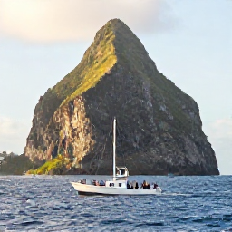 Caribbean Holidays, Dominica January Trip, Snorkellers and a whale-watching boat off Dominica&rsquo;s rugged Caribbean coast under bright morning light