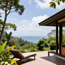 Caribbean Holidays, Dominica Luxury Holidays, A luxurious boutique villa surrounded by lush Dominica rainforest, with a private terrace and views towards the Caribbean Sea