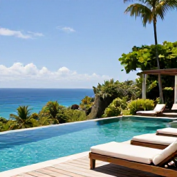 Caribbean Holidays, Dominica Luxury Holidays, A private infinity pool overlooking the Caribbean Sea and tropical forest on Dominica, with a relaxed luxury setting