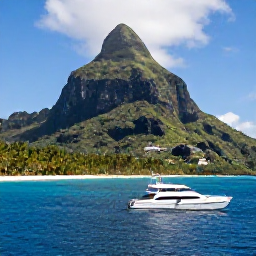 Caribbean Holidays, Dominica Luxury Holidays, Private boat cruising beside Dominica's dramatic green coastline, clear blue water and secluded tropical cove