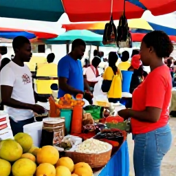 Caribbean Holidays, Dominica March Tours, Colourful Roseau market in Dominica with local fruit, spices, crafts and friendly shoppers