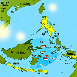Caribbean Holidays, Dominica Multi Country, A scenic Caribbean map featuring Dominica and neighbouring islands, with tropical sea, small boats and warm May sunshine