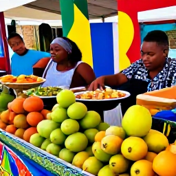 Caribbean Holidays, Dominica Multi-Country, Friendly Caribbean market in Dominica with local fruit, traditional food and colourful stalls