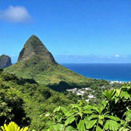 Caribbean Holidays, Dominica Nature Holidays, A scenic Dominica viewpoint overlooking green mountains and the Caribbean Sea in clear January weather