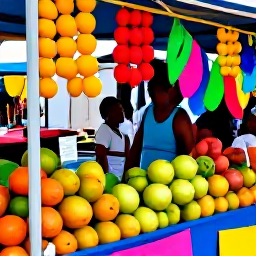 Caribbean Holidays, Dominica Nature Holidays, Friendly local market in Roseau, Dominica, with seasonal decorations, fresh tropical fruit and colourful Caribbean stalls