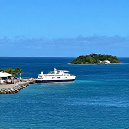 Caribbean Holidays, Dominica October Trip, Small inter-island aircraft and Caribbean ferry harbour scene connecting Dominica with a neighbouring island