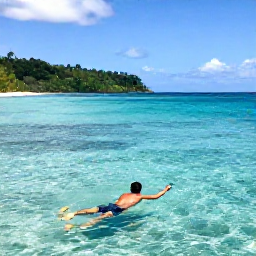 Caribbean Holidays, Dominica Solo Holidays, Calm Caribbean coastline near Soufriere, Dominica, with a solo traveller enjoying snorkelling in clear June water