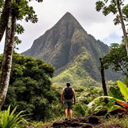 Caribbean Holidays, Dominica Solo Holidays, Solo traveller hiking through lush rainforest on Dominica in June, with volcanic mountains and tropical greenery