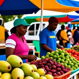 Caribbean Holidays, Dominica Tours May, Colourful Roseau market in Dominica with local fruit, spices and friendly vendors on a bright May morning
