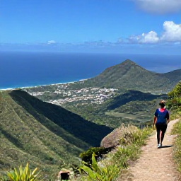 Caribbean Holidays, Dominica Walking, A panoramic view from Dominica&rsquo;s Waitukubuli National Trail across green mountains towards the Caribbean Sea
