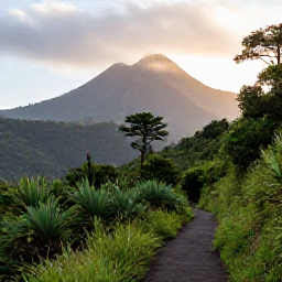 Caribbean Holidays, Dominica Walking Holidays, A lush Dominica mountain trail in September, with emerald rainforest, volcanic peaks and soft morning light