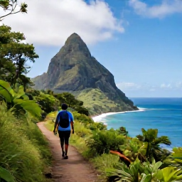 Caribbean Holidays, Dominica Walking Holidays, A scenic Dominica coastal hiking path overlooking the Caribbean Sea, with rugged cliffs and tropical forest