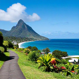Caribbean Holidays, Dominica Walking Holidays, Panoramic coastal walking path in Dominica overlooking the Caribbean Sea, green hills and a quiet fishing village in November