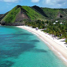 Caribbean Holidays, Dominican Adventure, Aerial view of the Dominican Republic coastline in February, with turquoise water, palm-fringed beaches and rugged green hills