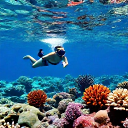 Caribbean Holidays, Dominican Adventure, Snorkellers exploring a colourful coral reef in clear Caribbean water near the Dominican Republic
